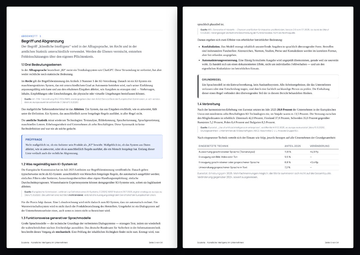Zwei Seiten aus dem PDF von „KI im Unternehmen“