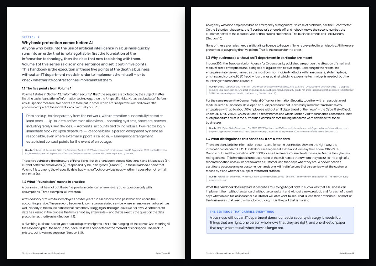 Zwei Seiten aus dem PDF von „Secure without an IT department“