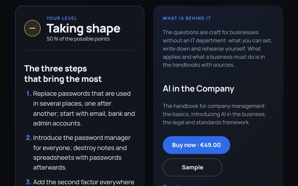 What the result looks like: How secure is our sign-in?