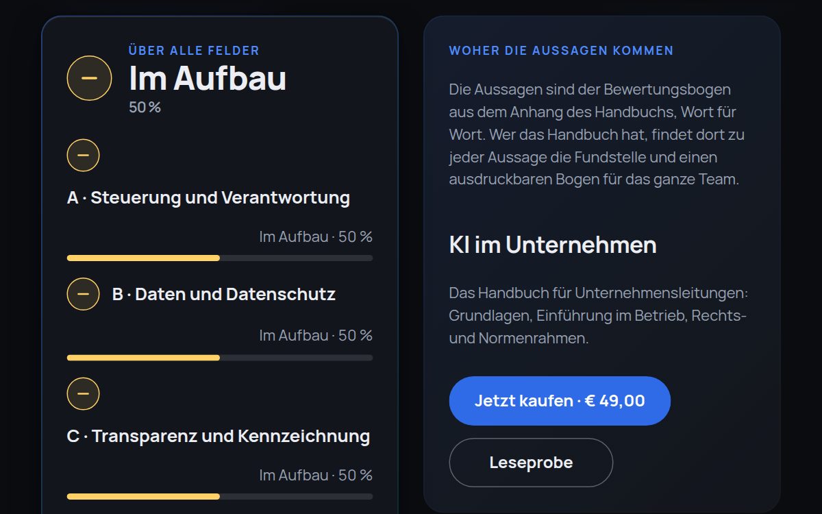 So sieht das Ergebnis aus: Wo steht mein Betrieb bei KI?